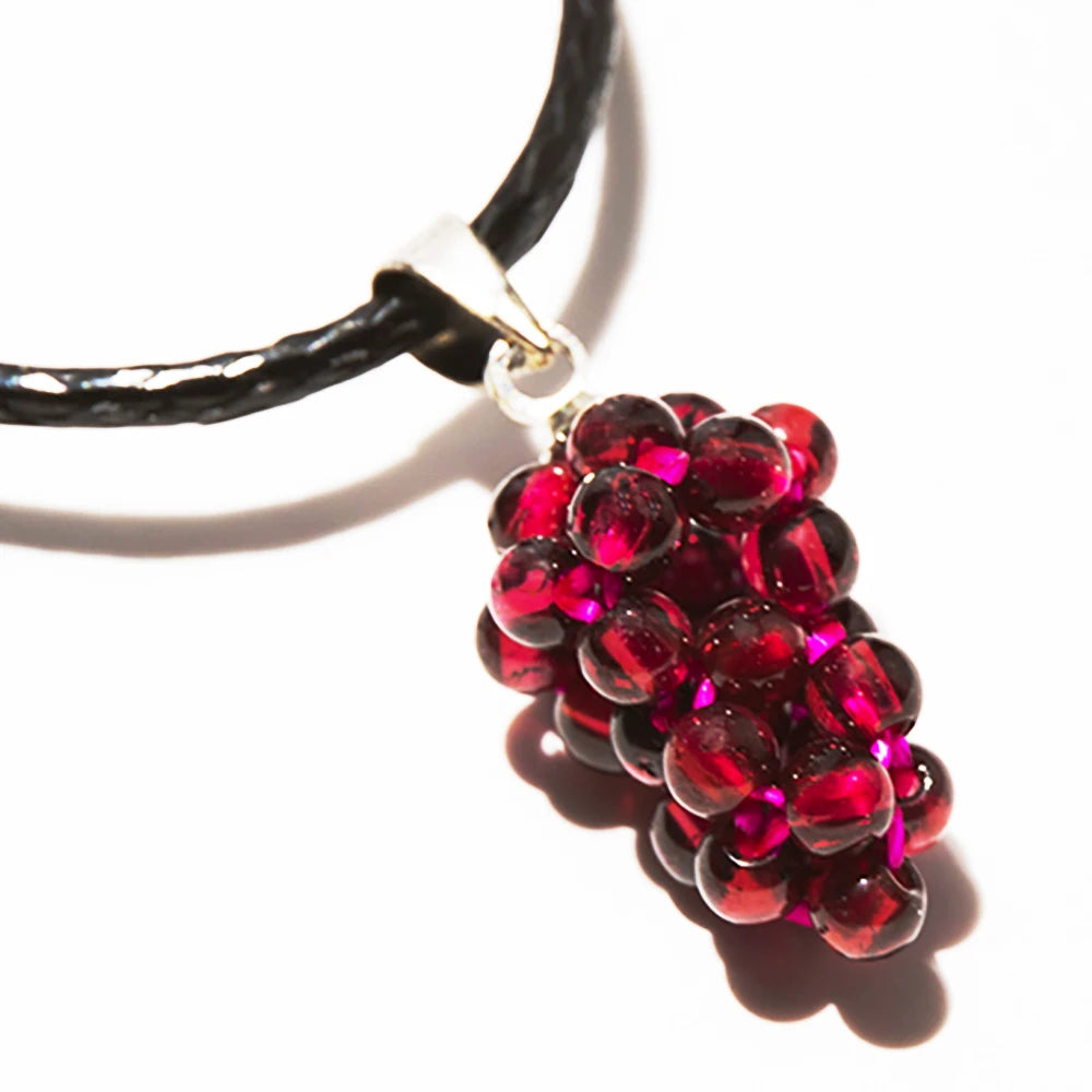 Natural Garnet Grape Pendant Women's Necklace