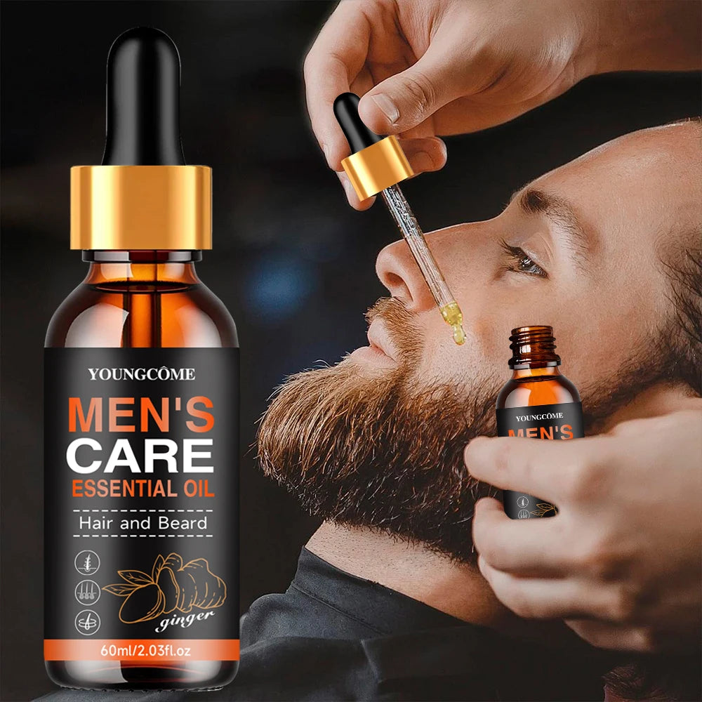 Men Beard Essential Oil Increase Moisturize Soft Smooth Nourish Thicken For Grooming Hair Facial Care Beard Growth Oil Care