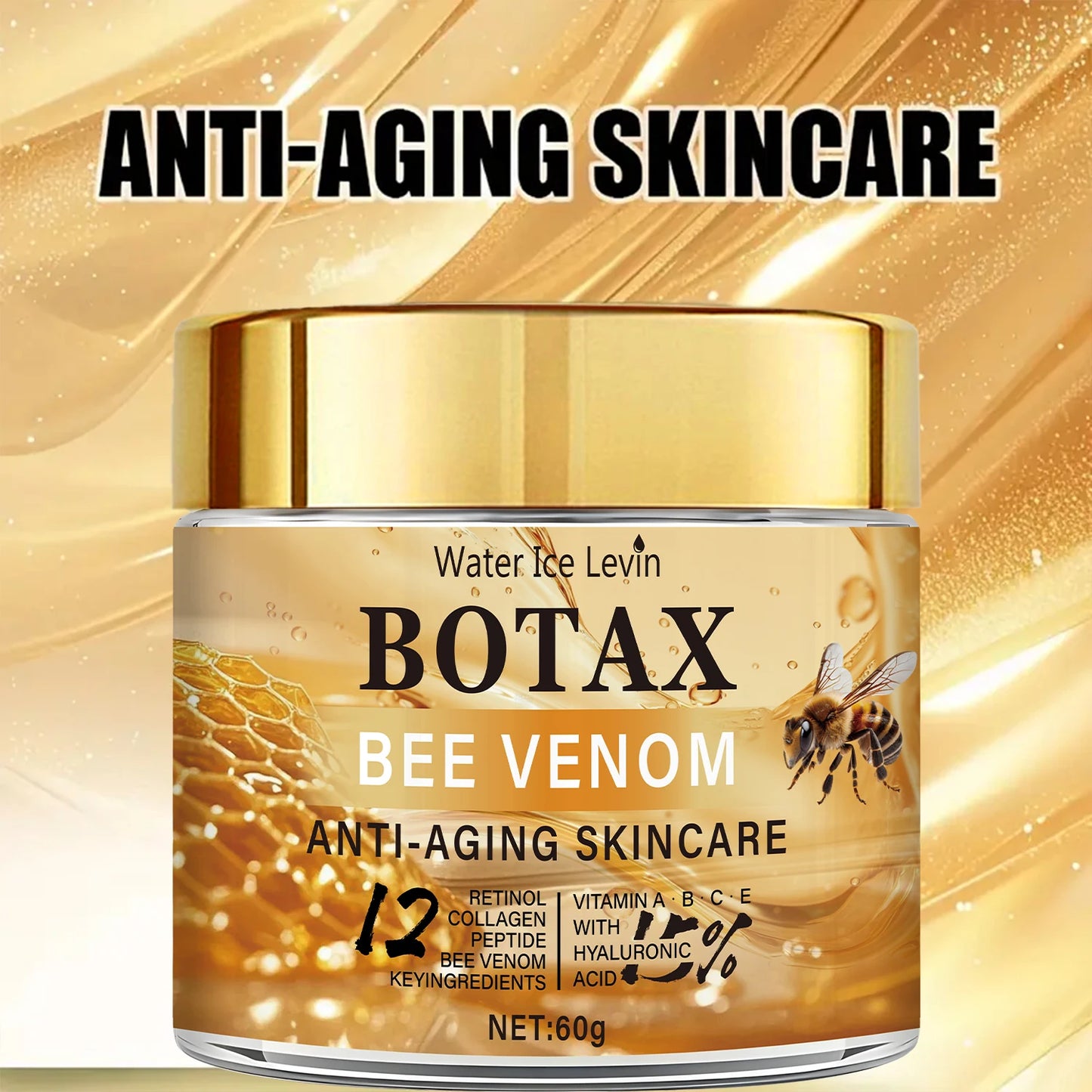 "Botax" Bee Venom Cream - Deep Wrinkle Treatment, Skin Rejuvenation & Firming Action with Collagen Water Ice Levin. 60g.