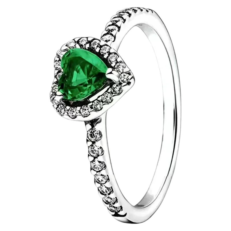 2025 New 925 Silver Red Pink, Purple,green Heart-shaped Rings Are Suitable For Delicate For Women At Wedding Parties Jewelry
