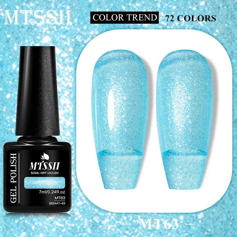 MTSSII 72 Colors 7ml Colorful Gel Nail Polish Nail Supplies Semi Permanent Nail Art Manicure Soak Off LED UV Gel Nail Varnish