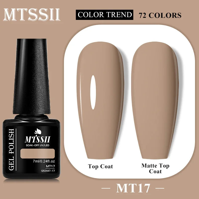 MTSSII 72 Colors 7ml Colorful Gel Nail Polish Nail Supplies Semi Permanent Nail Art Manicure Soak Off LED UV Gel Nail Varnish