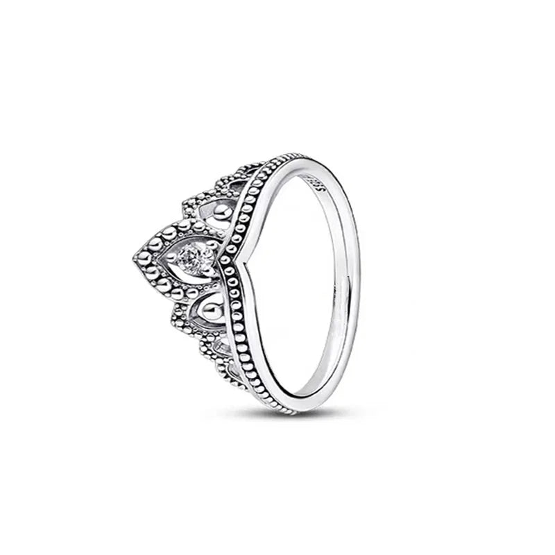 New 925 Silver Heart-Shaped,Floral,Square Ring Suitable for Exquisite High-Quality Jewelry for Women at Wedding Parties