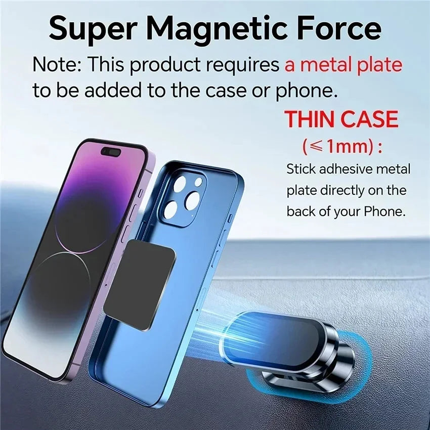 360° Magnetic Car Phone Holder Magnet Smartphone Mobile Stand Cell GPS Support For iPhone 17 16 XR Xiaomi Mi Huawei Samsung LG
