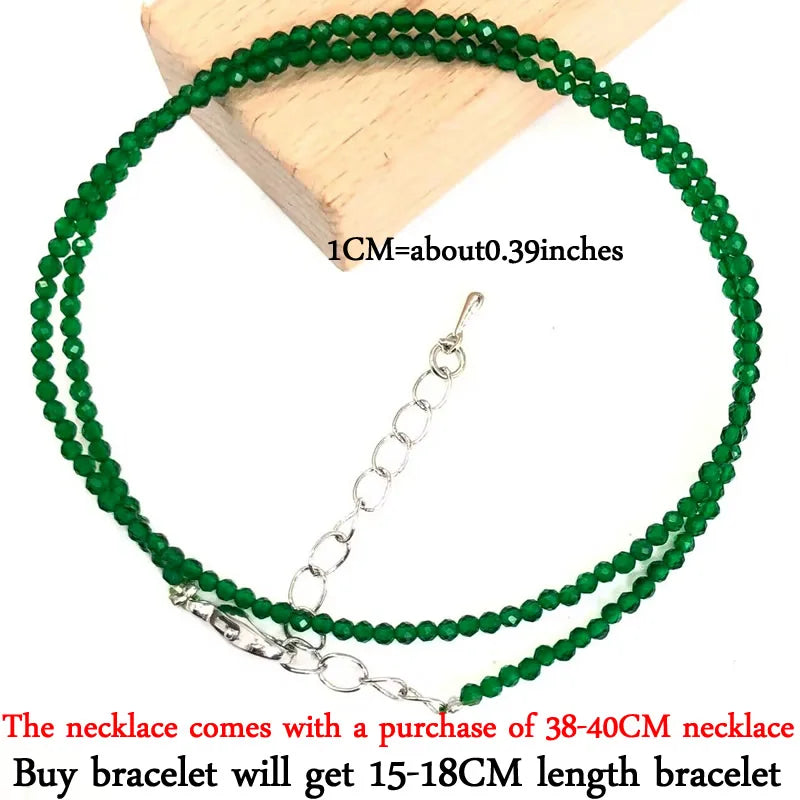 Small Natural Stone Bead Necklace Bracelet for Women, Zircon Tourmaline Pearl Necklace with, Reki Clavicle Chain, Choker, 2-3mm