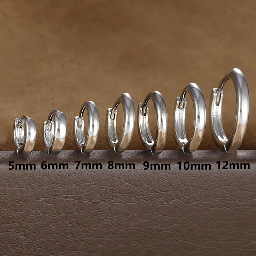 1Pair Stainless Steel Huggie Minimal Hoop Earrings Little Crystal Zirconia Thin Helix Tragus Cartilage Earrings Piercing Jewelry