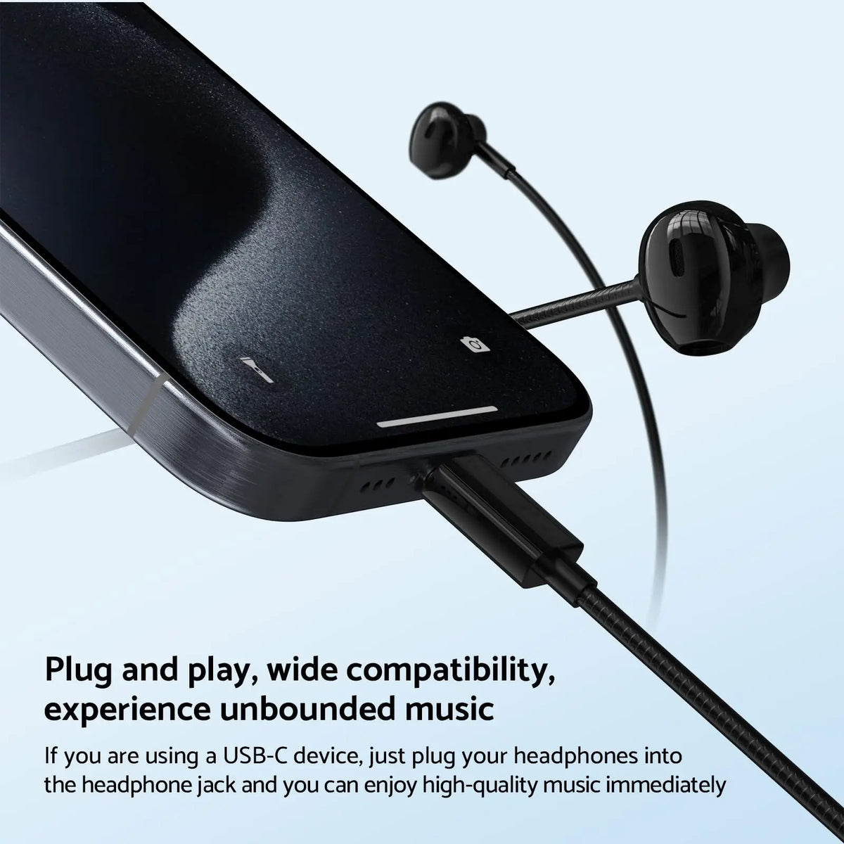 Wired Earbuds, USB-C or 3.5 mm Connector
