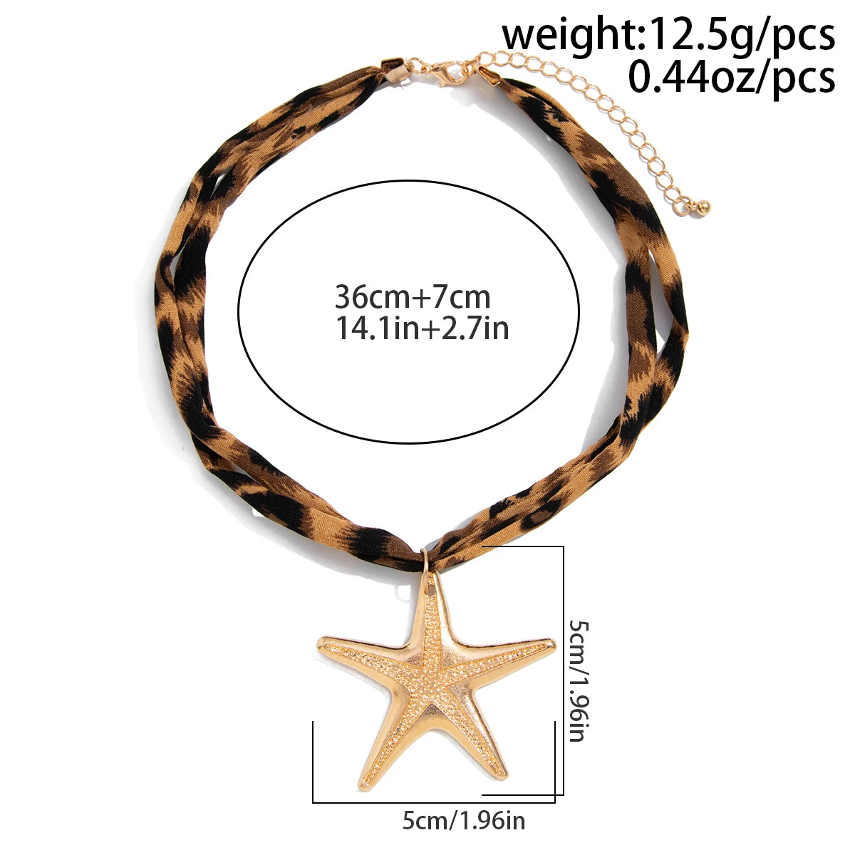 SHIXIN 7 Styles Metal Starfish Conch Heart Pendant Necklace Women Leopard Pattern Soft Cotton Velvet Short Choker Neck Chain
