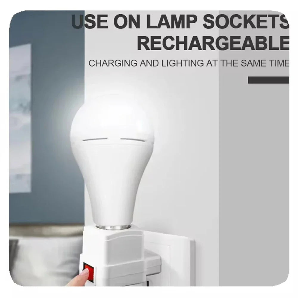 E27 Emergency LED Lamp Bulbs 7W 9W 12W 15W Rechargeable High Brightness Light Bulb Outdoor Camping Fishing Portable Lamps