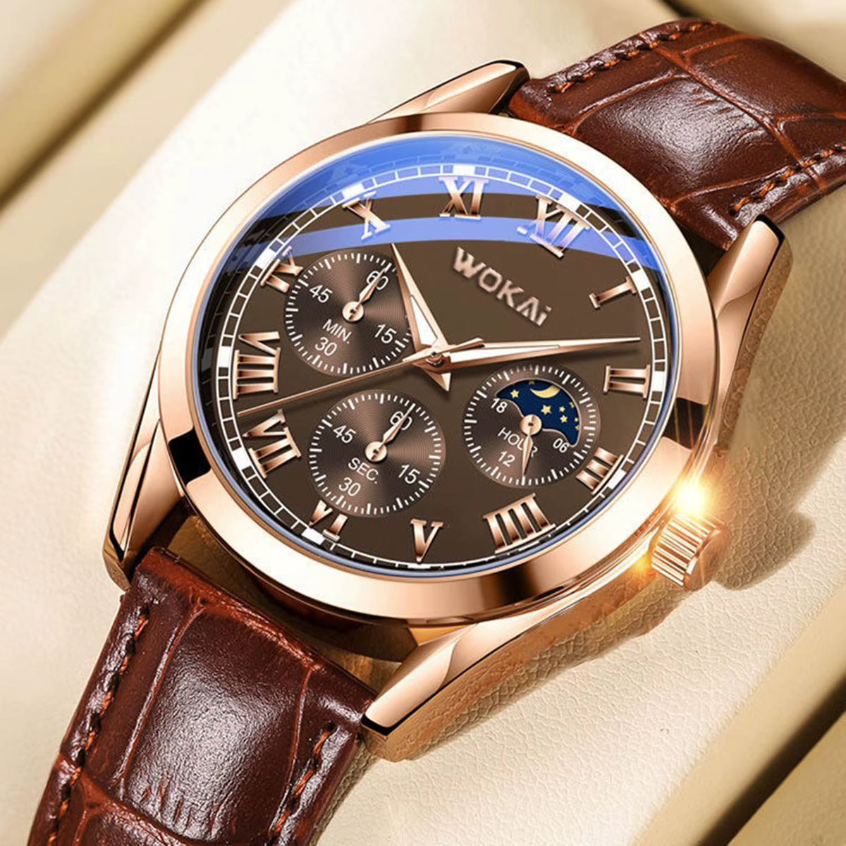 Men Luxury Watches Mens Business PU Leather Quartz Watch Gifts For Male Calendar Wristwatch